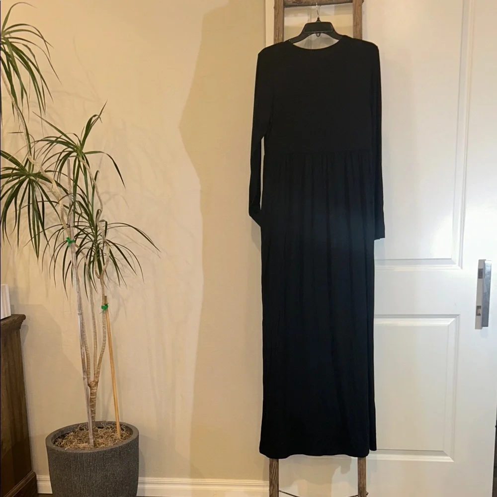 Beeson River Classic Black Babydoll Long Sleeve Dress XL - Picture 6 of 7